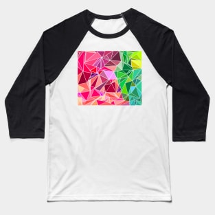 Polygonal Colorful Pattern Baseball T-Shirt